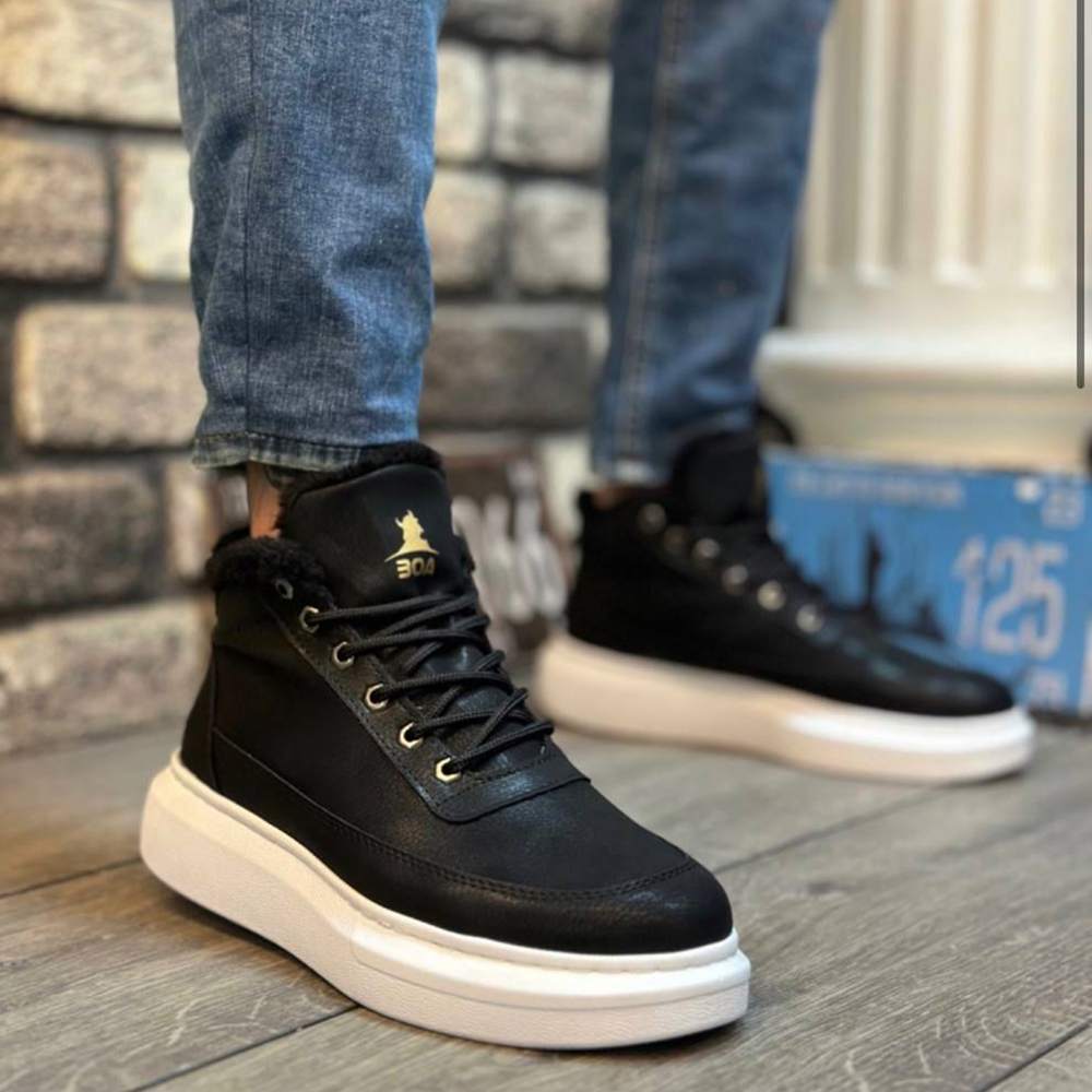 mens all black high top sneakers
